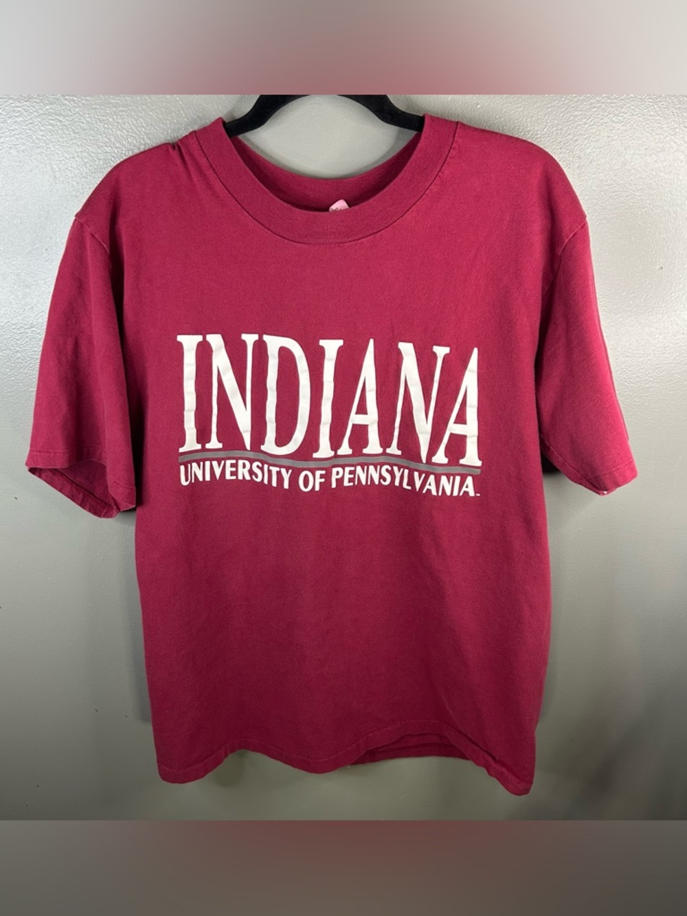 Vintage Indiana University of Pennsylvania Red Single Stitch Shirt Size Large